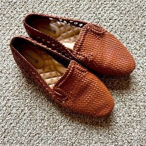 Birdies Woven Flat Loafer- The Starling in Cognac